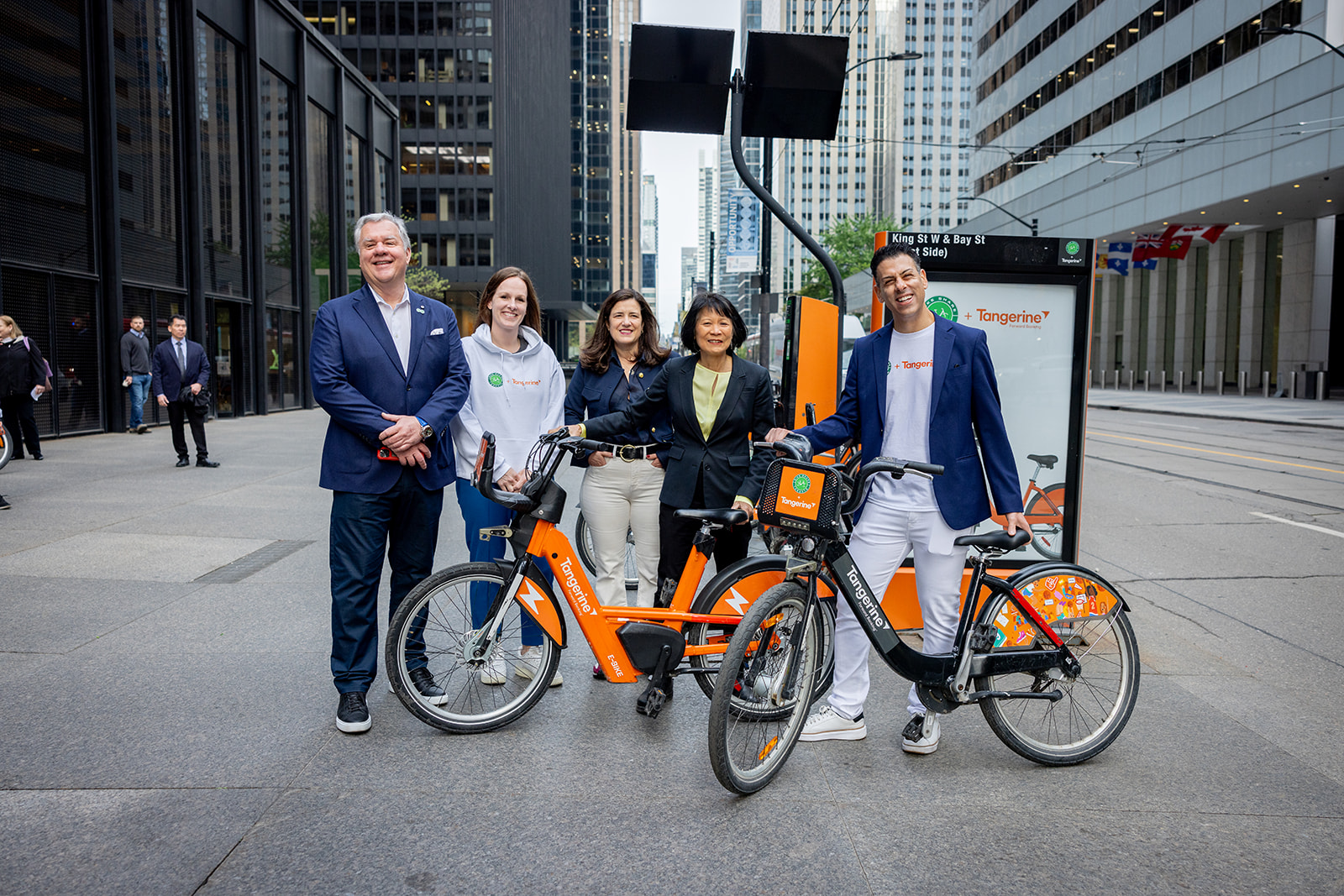 This image shows Oliva Chow the mayor of Toronto opening the first E-Bike station in Toronto